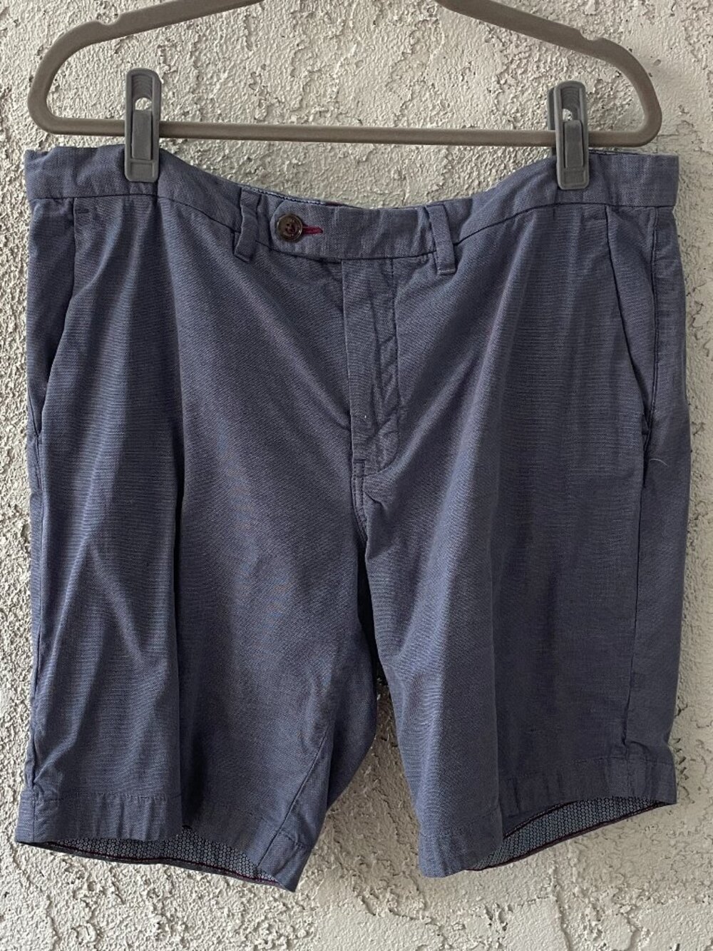 Ted Baker Men's Blue Patterned Flat Front Shorts Size 38 Preppy Old Money
